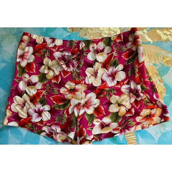 COPY - Vintage Victoria’s Secret Sleep Shorts Small Tropical Floral Gold Label - Picture 1 of 8
